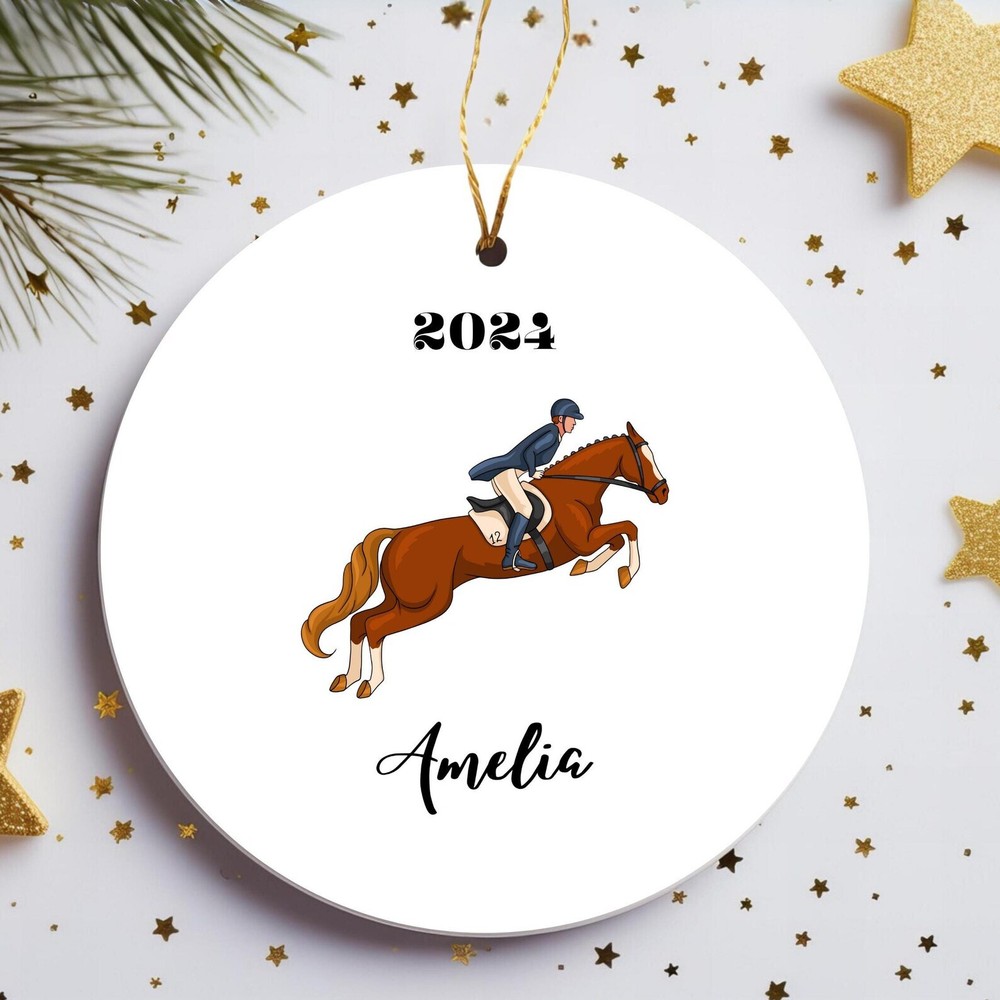 Personalized Equestrian Horse Rider Ornament Personalized Horse Decor Custom