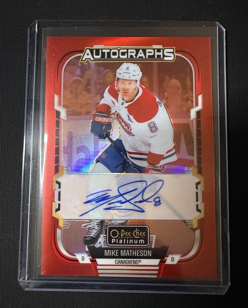 2025-26 O-Pee-Chee Platinum Mike Matheson Red Rainbow Autographs RA-MM AU