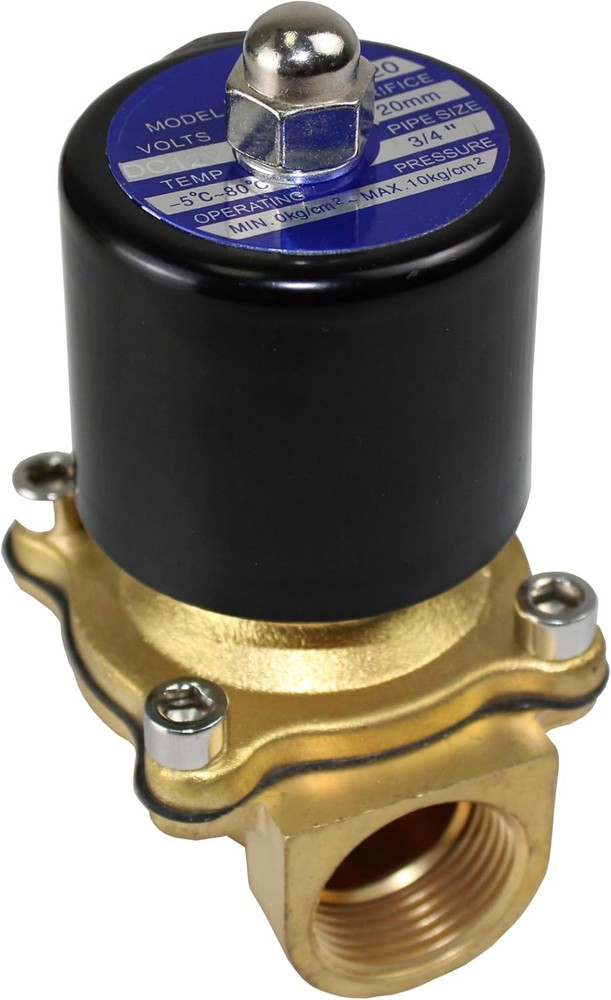 Electric Solenoid Valve Copper Normally Closed - Water Air Gas 12V DC 3/4IN NPT