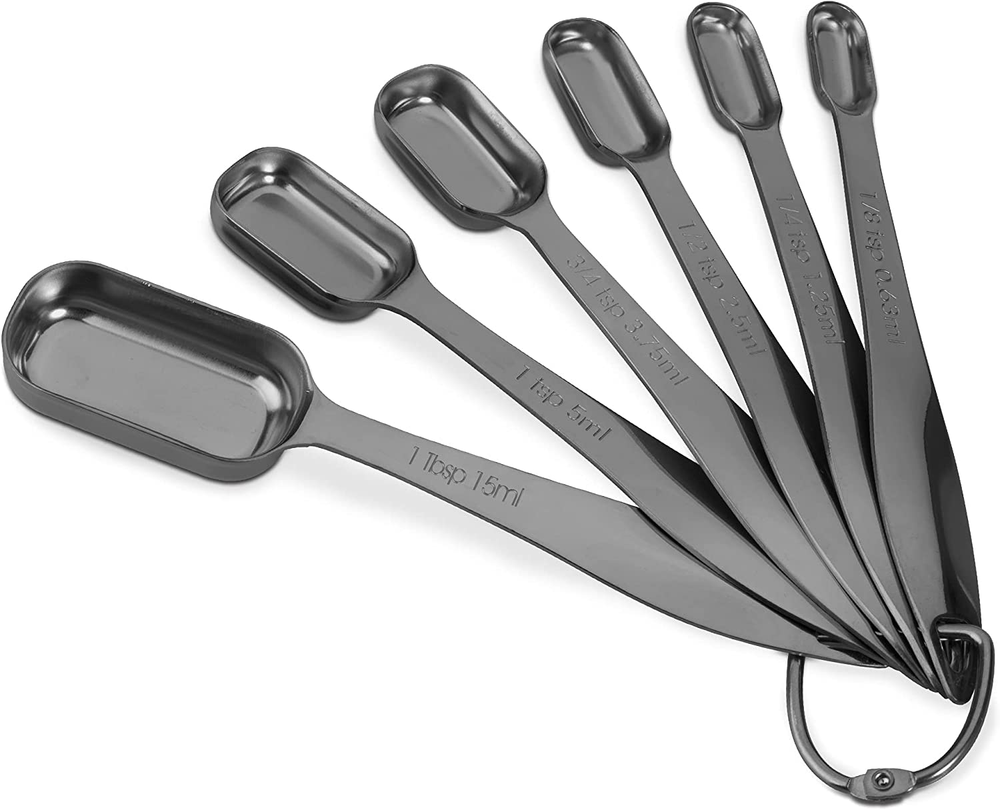 Accurate 18/8 Stainless Steel Measuring Spoons, Heavy Duty Good Handle Set of 6-image