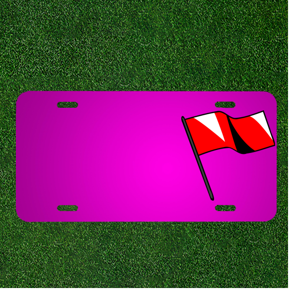 Create Your Custom Car License Plate with Names in Signal Flag Wave Red