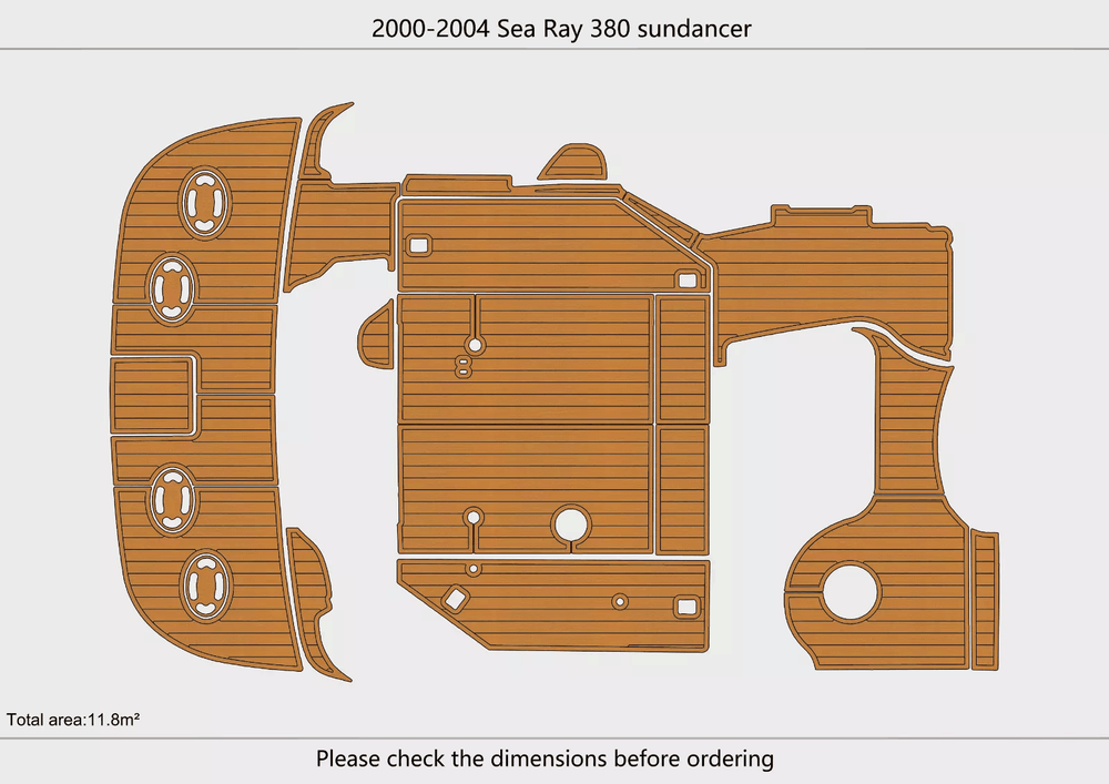 2001 Sea Ray 380 sundancer Swim Platform Cockpit EVA Pad Foam Teak Deck Flooring