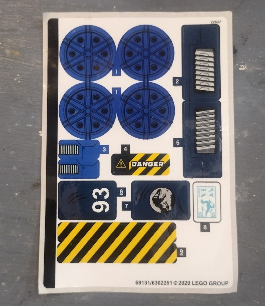 LEGO STICKER SHEET 75940 Jurassic World