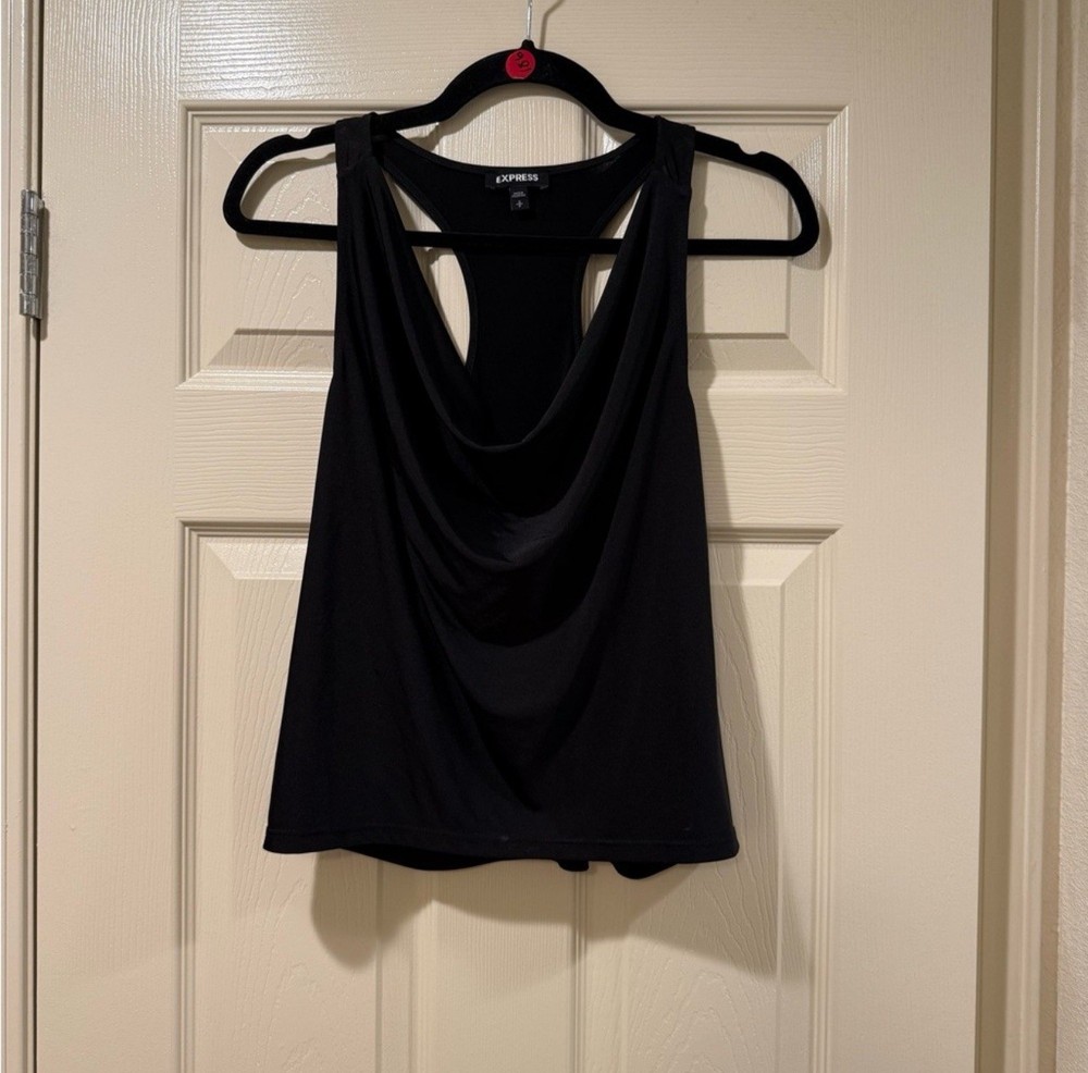 Express Black Cowl Neck Tank Top