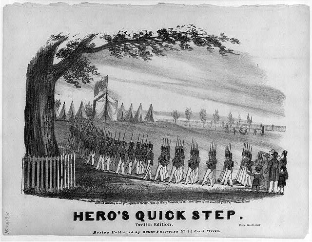 PHOTO ONLY of Sheet Music Cover,Hero's Quick Step,Boston Common,Old Elm,c1836
