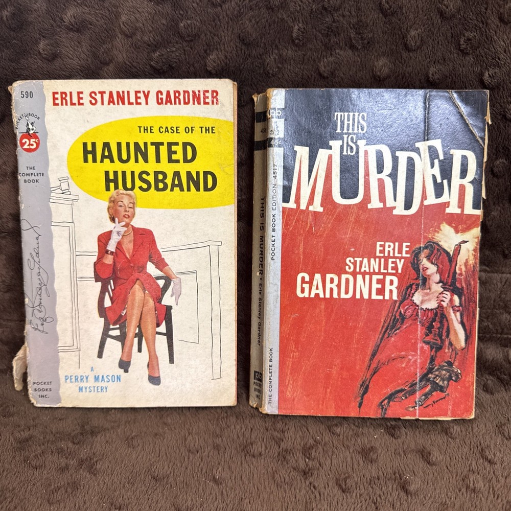 Lot Of 2- Erle Stanley Gardner Books  pulp novels Vintage