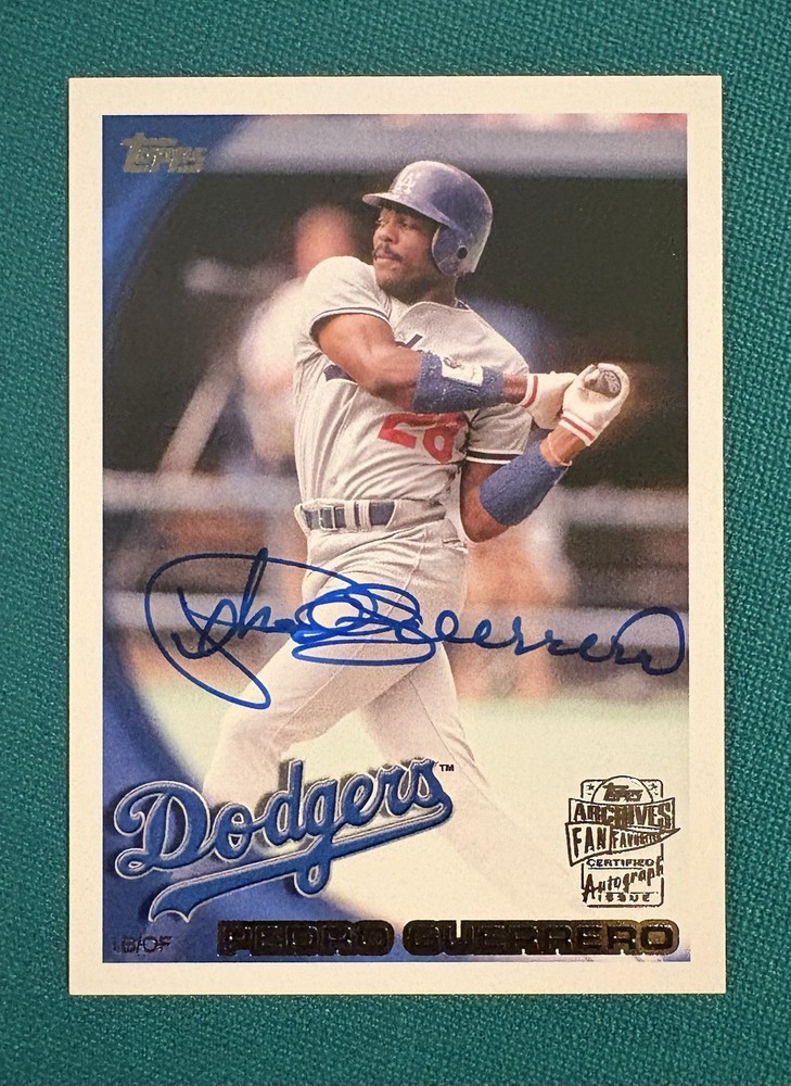 2022 Topps Archives Pedro Guerrero Fan Favorite Autograph '93 Topps On Card
