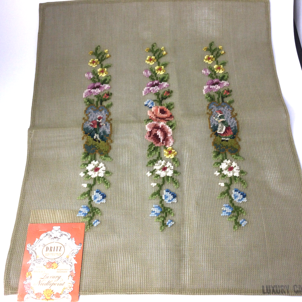 Dritz Luxury Floral Needlepoint Tapestry 21x17 Inches