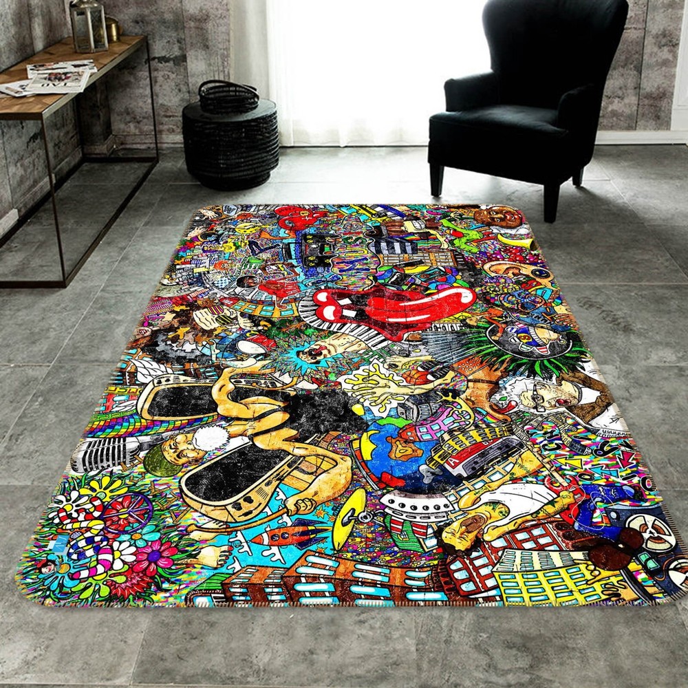 3D Abstract Graffiti NBC197 Game Rug Mat Elegant Photo Carpet Mat Fay 2023-image