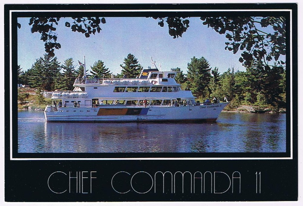 Postcard Dokis Bay French River Ontario Chief Commander II Ferry North Bay