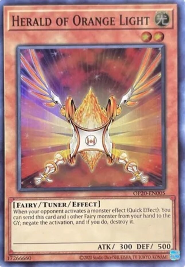 Herald of Orange Light OP20-EN005 Super Rare Unlimited NM Yugioh Card