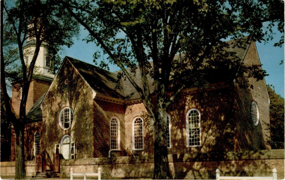 Bruton Parish Church, Williamsburg, Virginia, Colonial Williamsburg, Postcard
