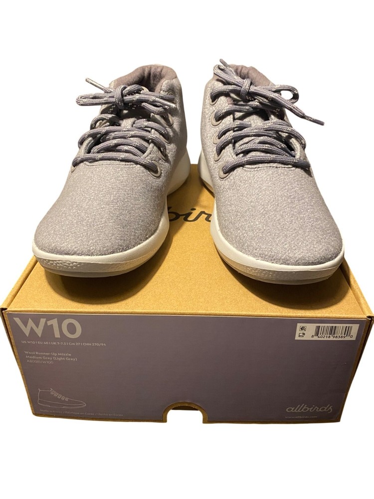 allbirds Womens Runner-Up Mizzle High Top Merino Wool Sneakers Size 10 Grey