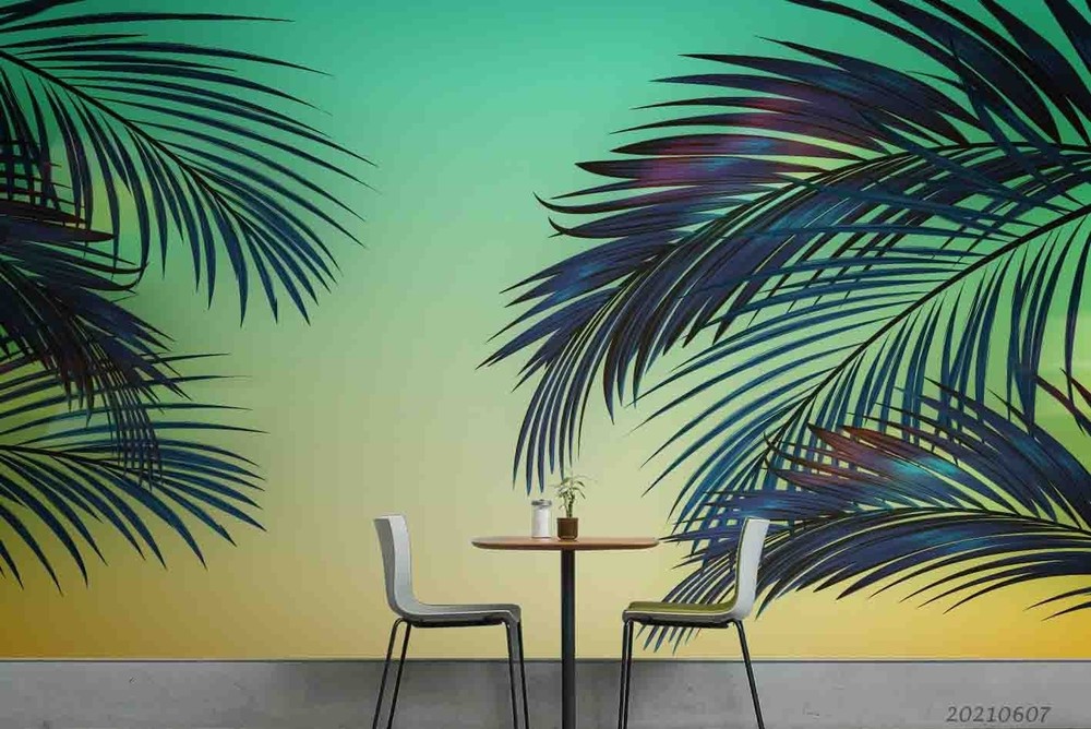 3D Plants Leaves Watercolor Wall Murals Wallpaper Murals Wall Sticker 12