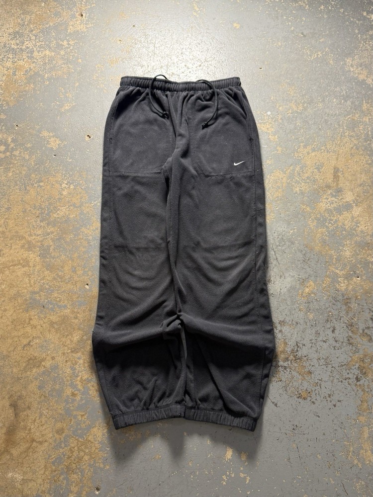 Vintage Nike Gray Tag Fleece Black Baggy Sweatpants-Size Large