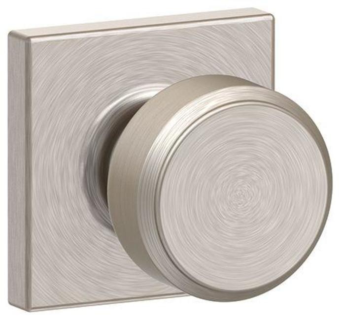 Schlage F10-BWE-COL Bowery Satin Bronze Passage Door Knob Set