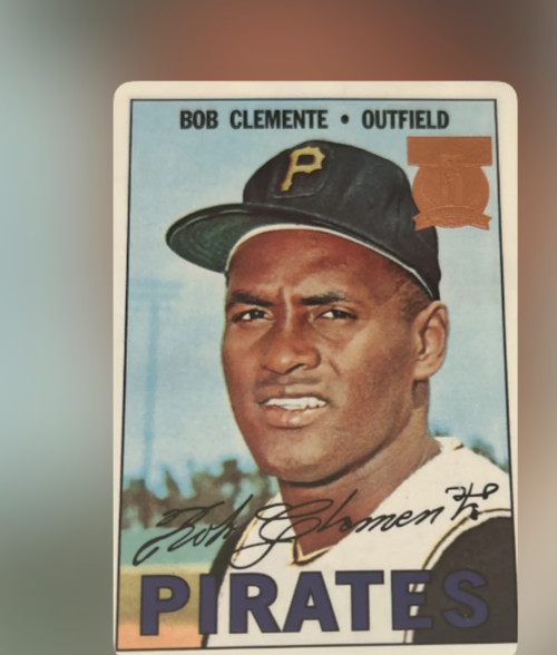 1967 Topps - Roberto Clemente #400 Bob on Card