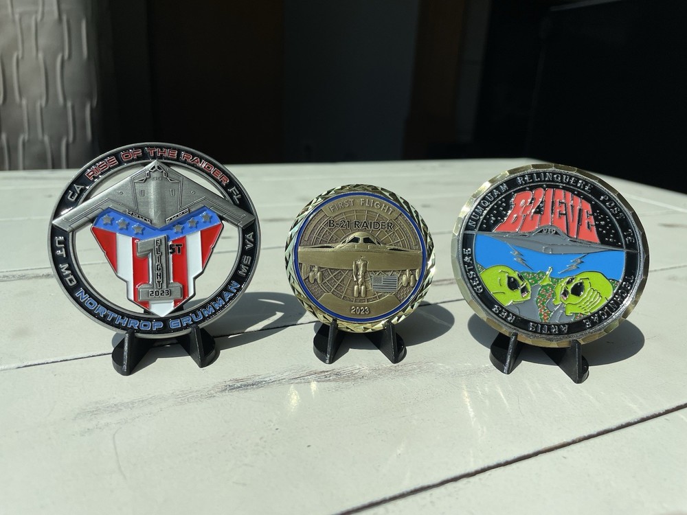 Northrop Grumman B-21 Raider Bomber 3-Piece Military Challenge Coin Set