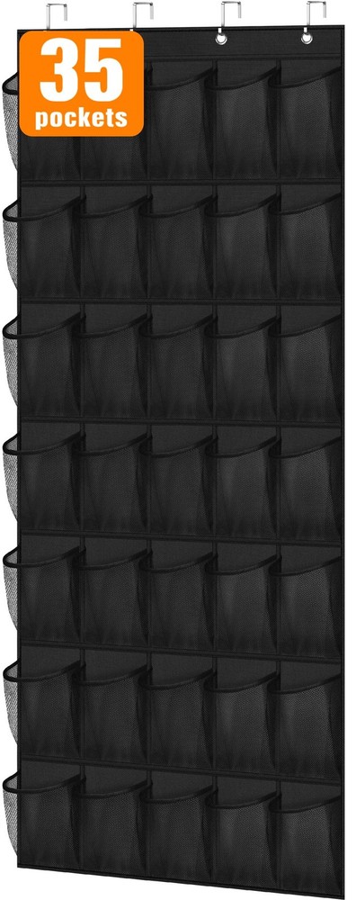 35-Pocket Durable Oxford Over-the-Door Shoe Organizer for Space-Saving Storage