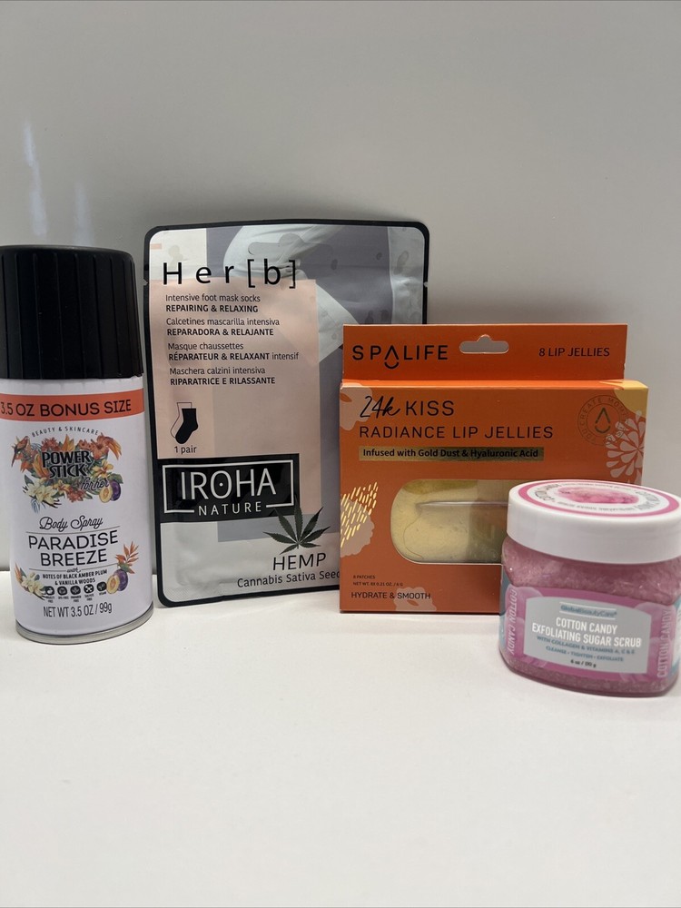 Beauty Care Set with Lip Jellies Spray Sugar Scrub and Foot Mask