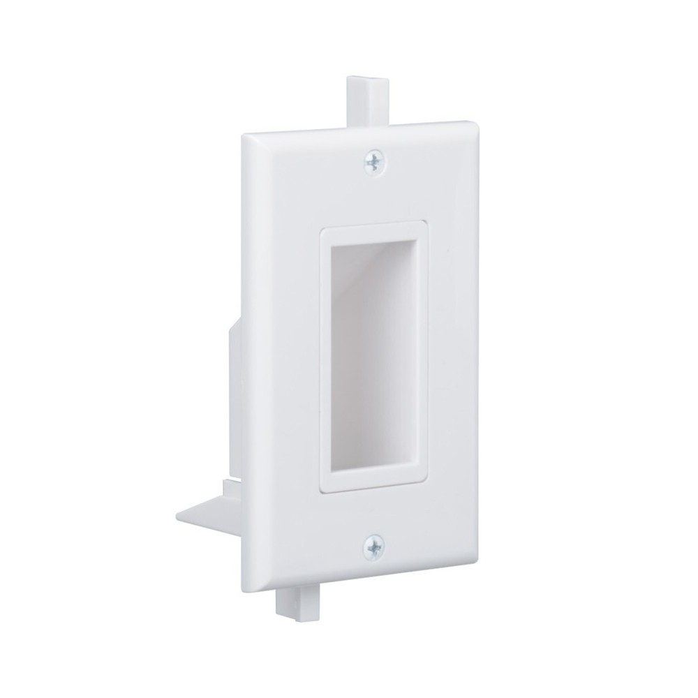 Recessed Wall Plate Decotive Cable Hider with Fly Mounting Wings Bottom Opening