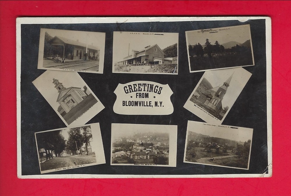RPPC 1910 Multiview, Greetings from Bloomville,  New York