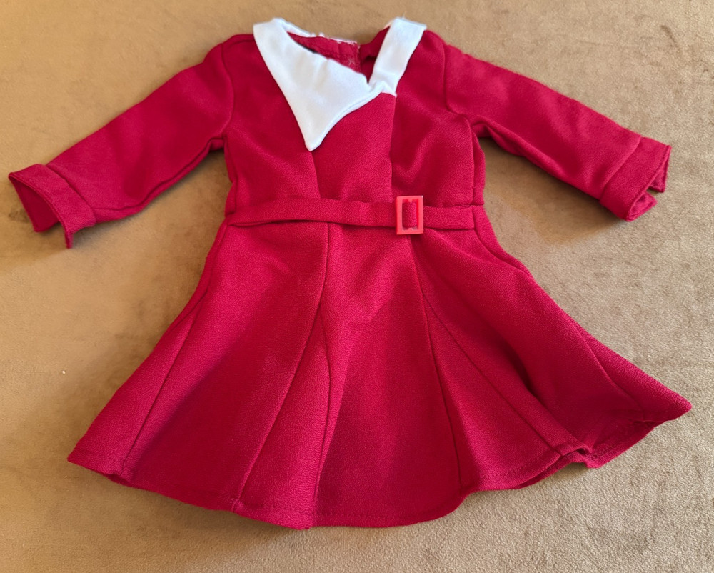 American Girl Doll Kit Kittredge Red Dress Outfit holiday christmas vintage