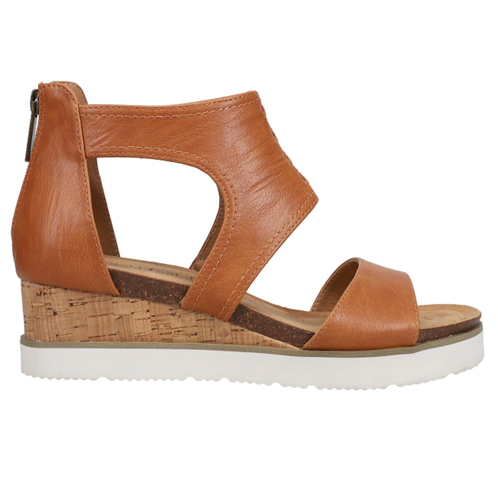 Corkys Sugar N Spice Womens Size 6 M Strappy Wedge Casual Sandals 41-0106-COGN