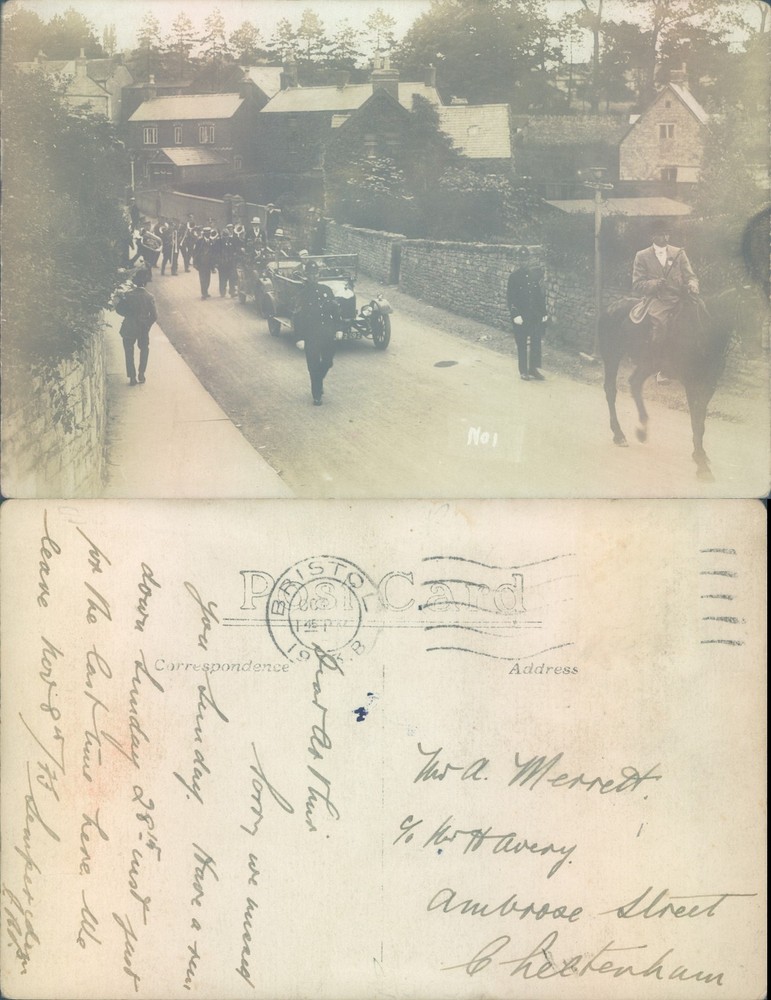Parade in Bristol Gloucestershire England 1912 postmark Street Scene Real Photo