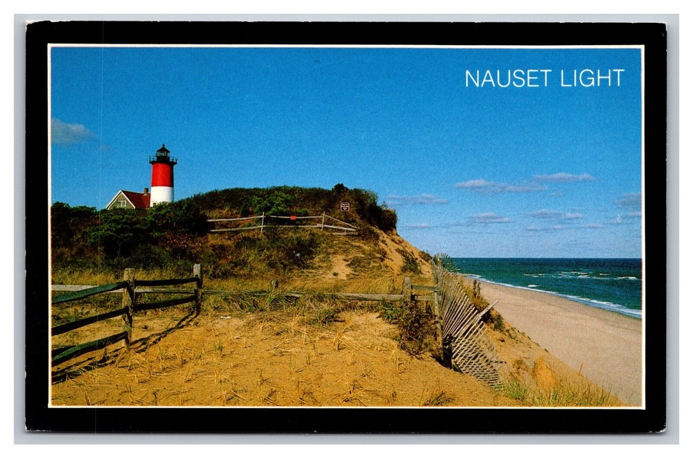 Cape Cod, MA Massachusetts, Nauset Light in Eastham Lighthouse, Vintage Postcard