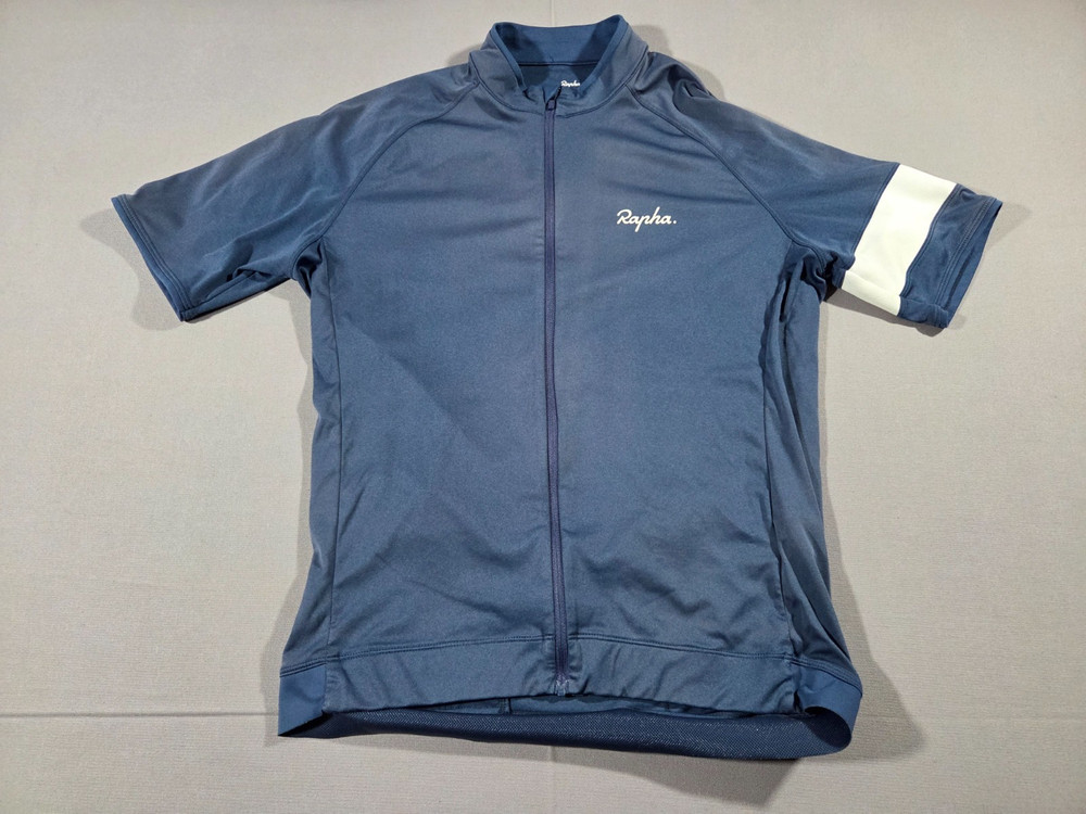 Rapha Cycling Jersey Mens XL Blue Full Zip Performance Bike Shirt Pockets