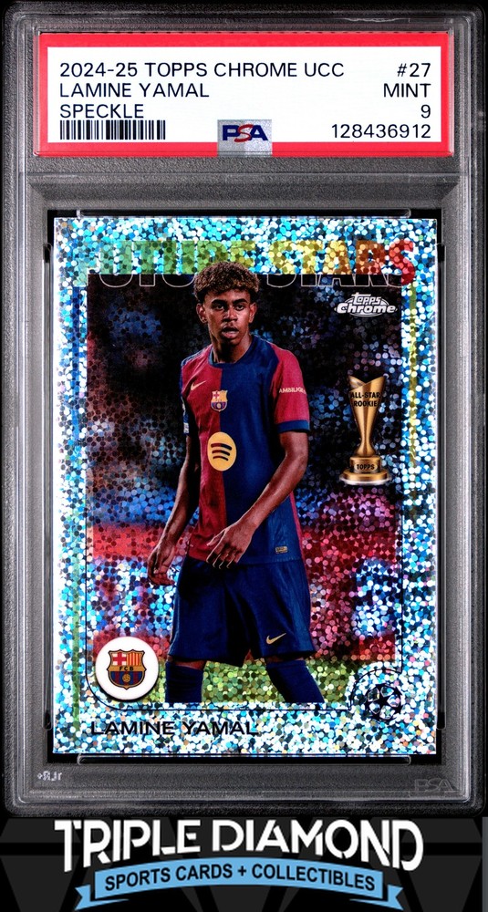 2024-25 Topps Chrome UCC Lamine Yamal Future Stars Speckle Refractor PSA 9 R9