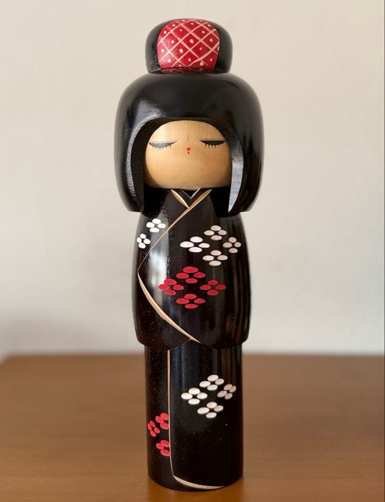 Kunio Miyagawa Flower Kokeshi Doll 26.5cm 510g Japanese Traditional Art