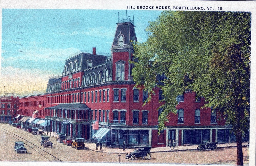 The Brooks House. Brattleboro, VT  1920’s  Postcard