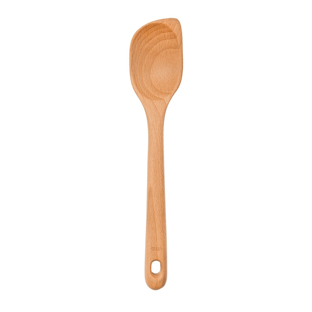 OXO Good Grips Brown Wooden Corner Spoon Set of 1 for Effortless Cooking