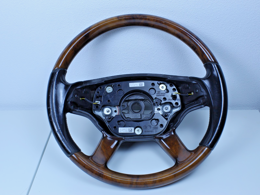 ✅ 2007-2010 OEM Mercedes W221 S550 Driver Steering Wheel Wood W/ Paddle Shifters