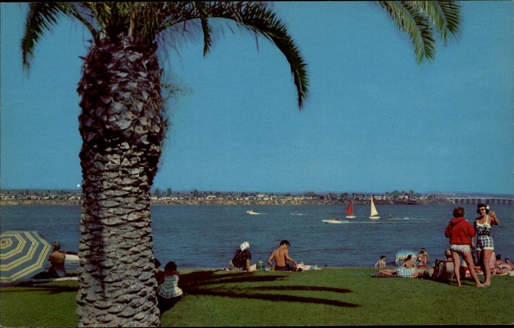 Santa Clara Point Mission Bay San Diego California sailboats ~  dated 1963