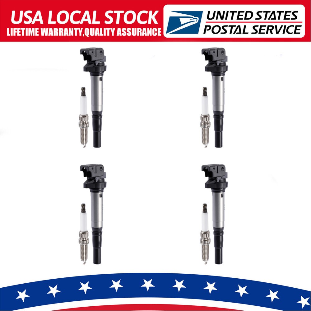 4x Ignition Coils +4x Iridium Spark Plugs For 2007-2015 Mini Cooper C1692 UF598