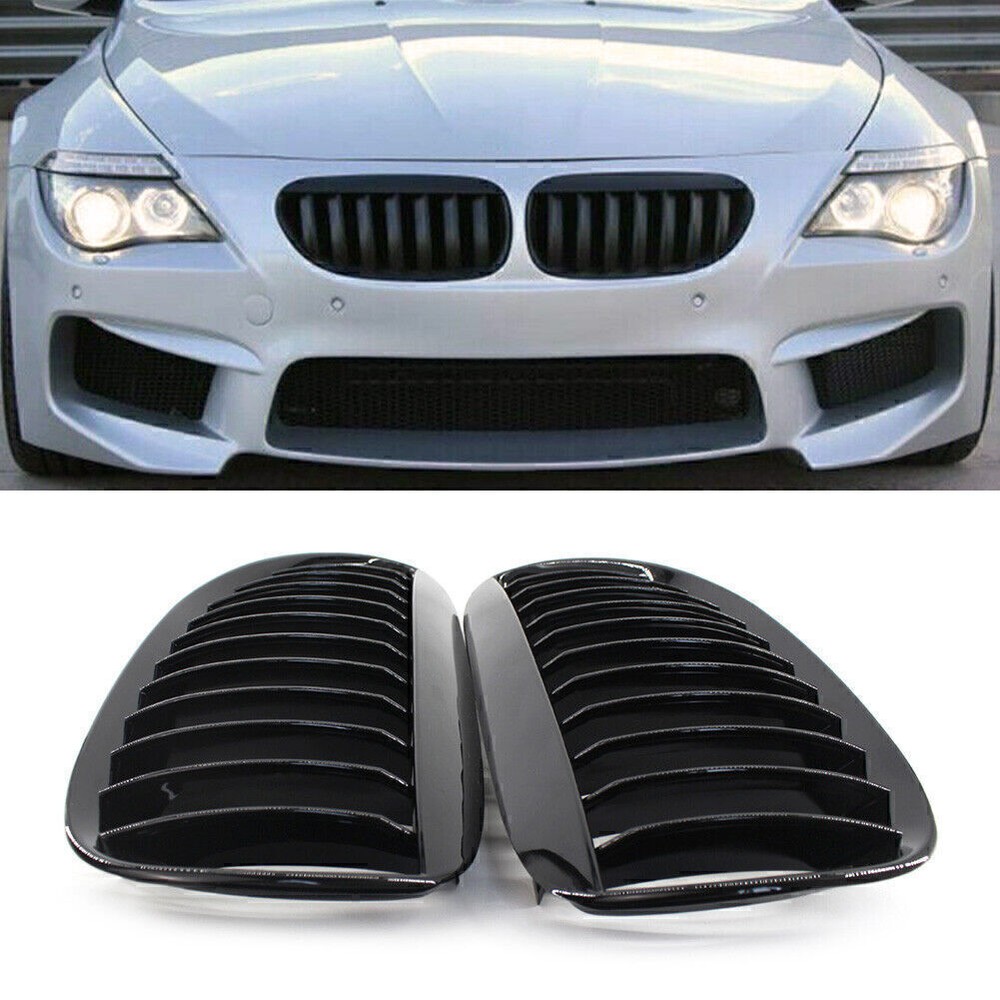 Car Front Kidney Bumper Grille Black Fit BMW E63 Coupe M6 E64 Cabrio M6 Gloss US