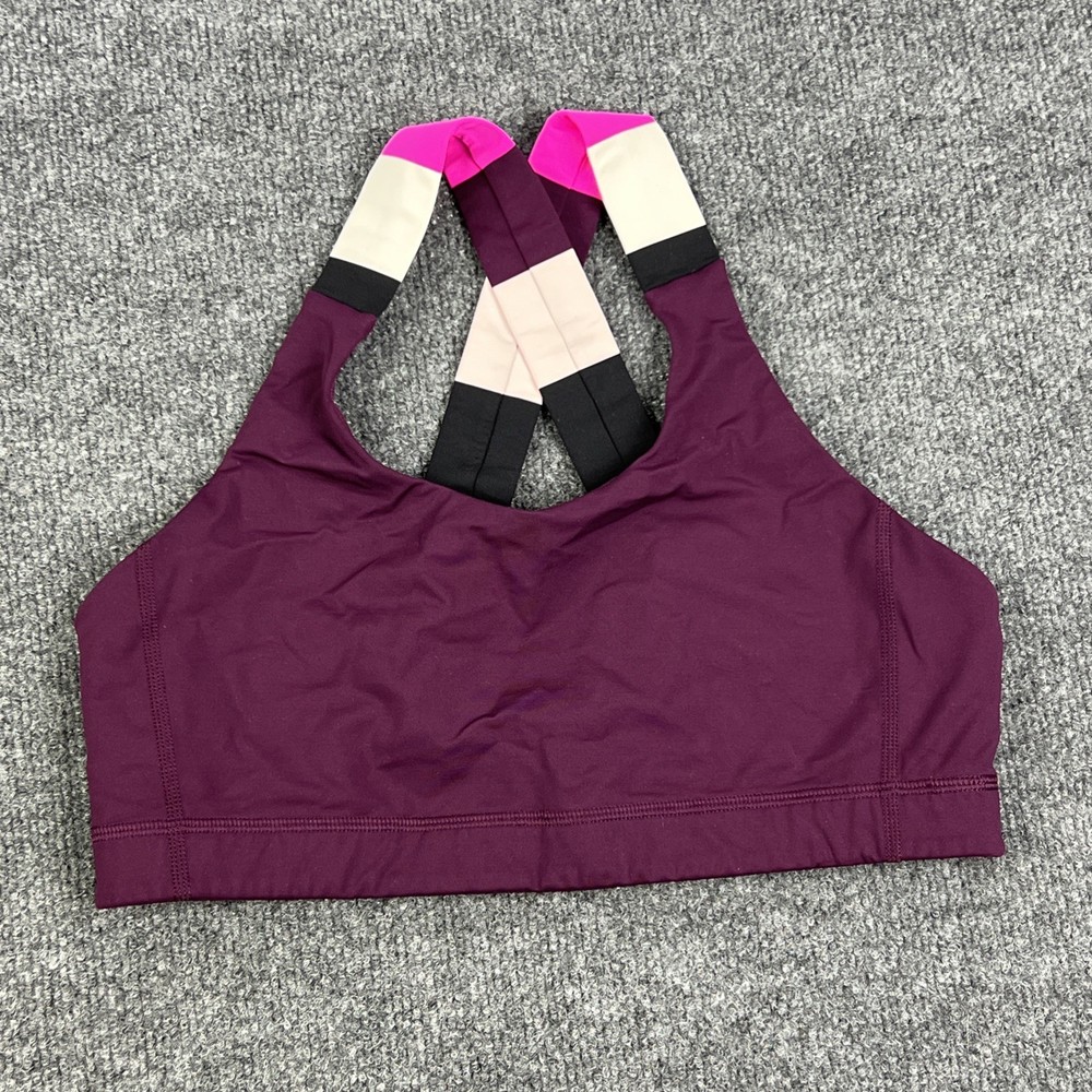 Lululemon Raspberry Glo Raspberry Stripe Pow Stripe Pattern Wide Strap Size 12