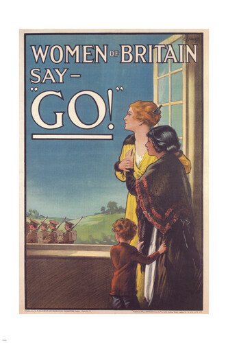 Women of Britain say Go! VINTAGE POSTER E V Kealey UK 1915 20x30 Patriotic