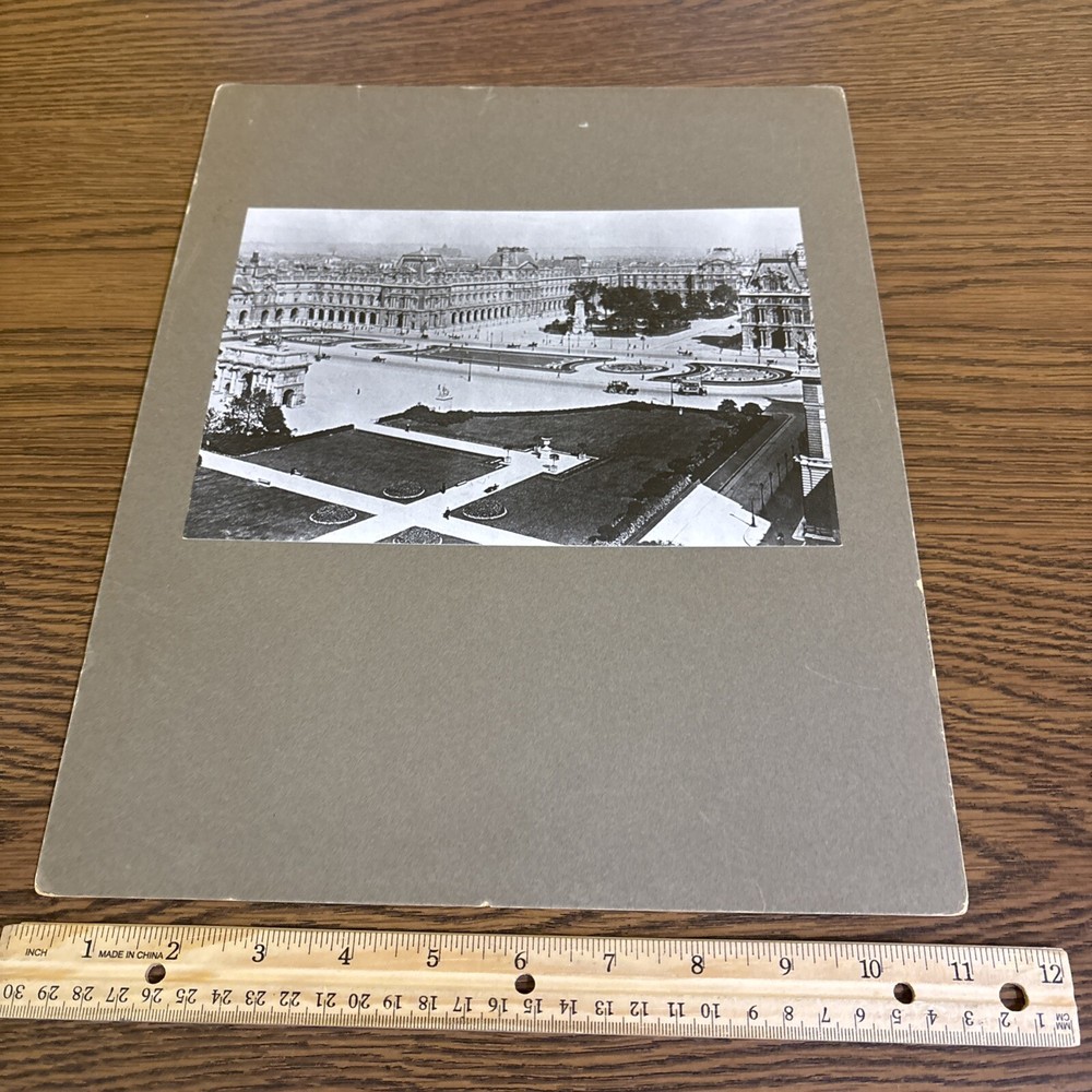 Vintage Louvre Exterior View Mounted French Architecture Photo Visconti Lefuel