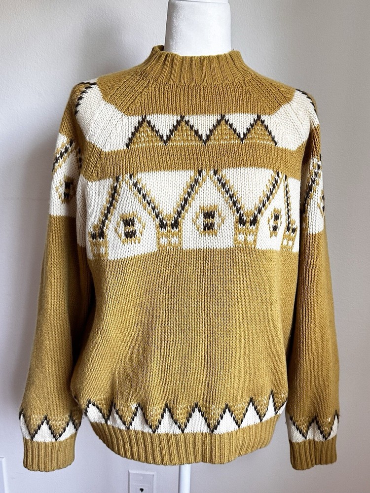 Vintage Soft Wool Pullover Ski Sweater 1960s Macy’s Ski Shop Unisex SzM Olympics