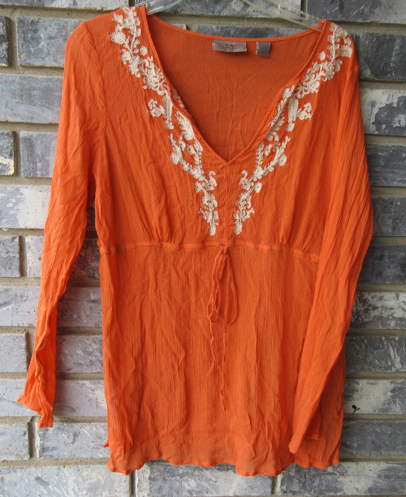 Size L/XL  I.E.  100% Silk Summer Blouse Boho Easy Care