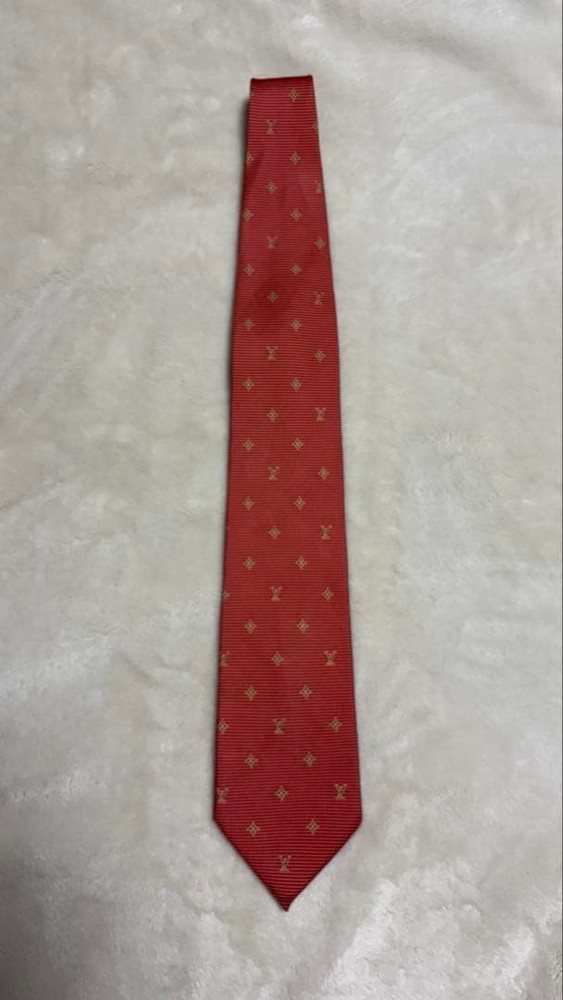 Louis Vuitton Necktie Tie 100% Silk All over monogram pattern LV Authentic Men's
