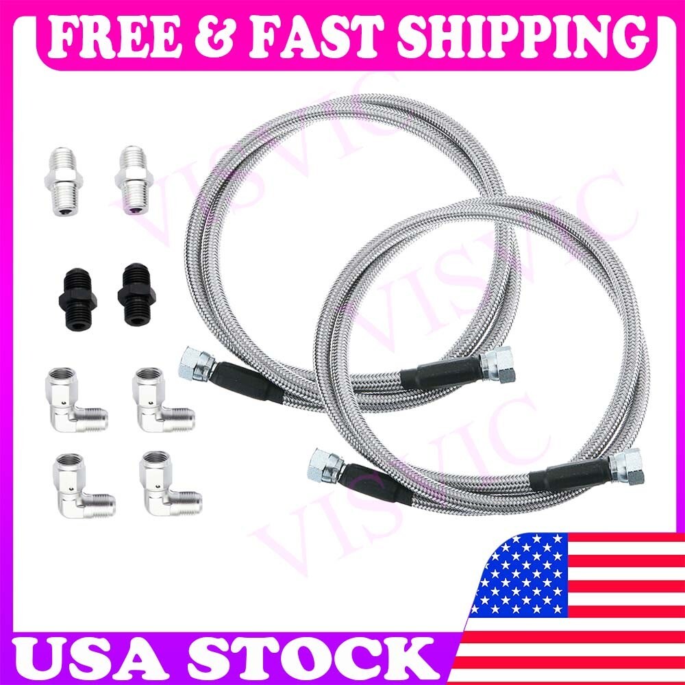 For GM 4L60E 4L65E Automatic Transmission Oil Cooler Lines -6AN Fiber&SS Braided