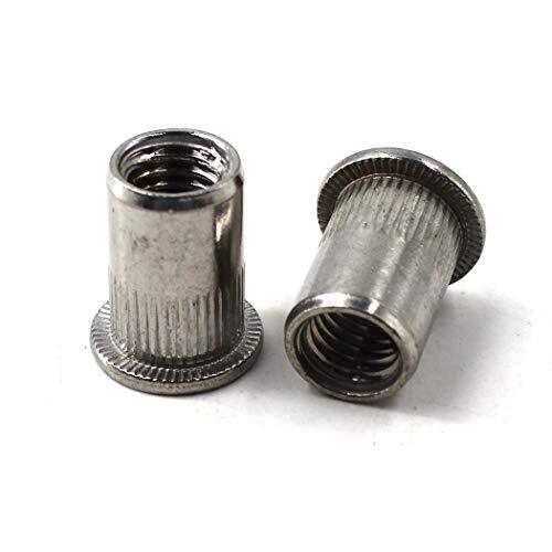 M12 Flat Head Rivet Nut Insert 304 Stainless Steel Rivet Nut Threaded Insert ...
