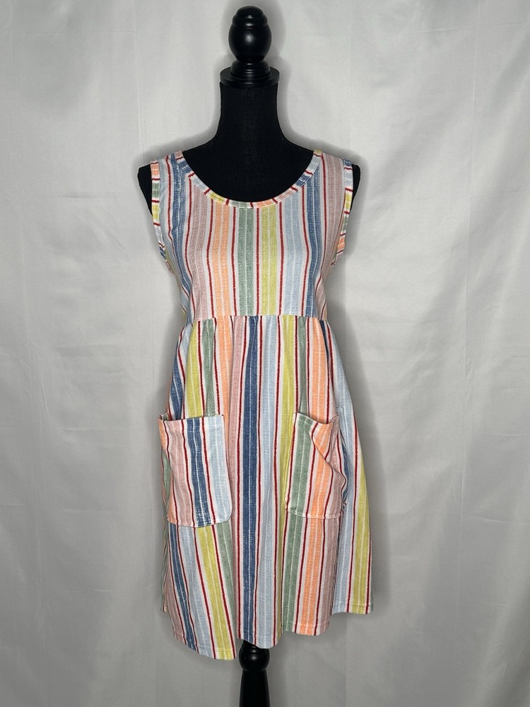 Elegant Emily Women’s Multicolored Terry Cloth Summer Beach Cover Up Dress SZ XL