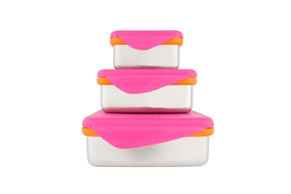 by New Wave Safe Snacker 3 Size Bundle Reusable Stainless Steel Lunchboxes In...
