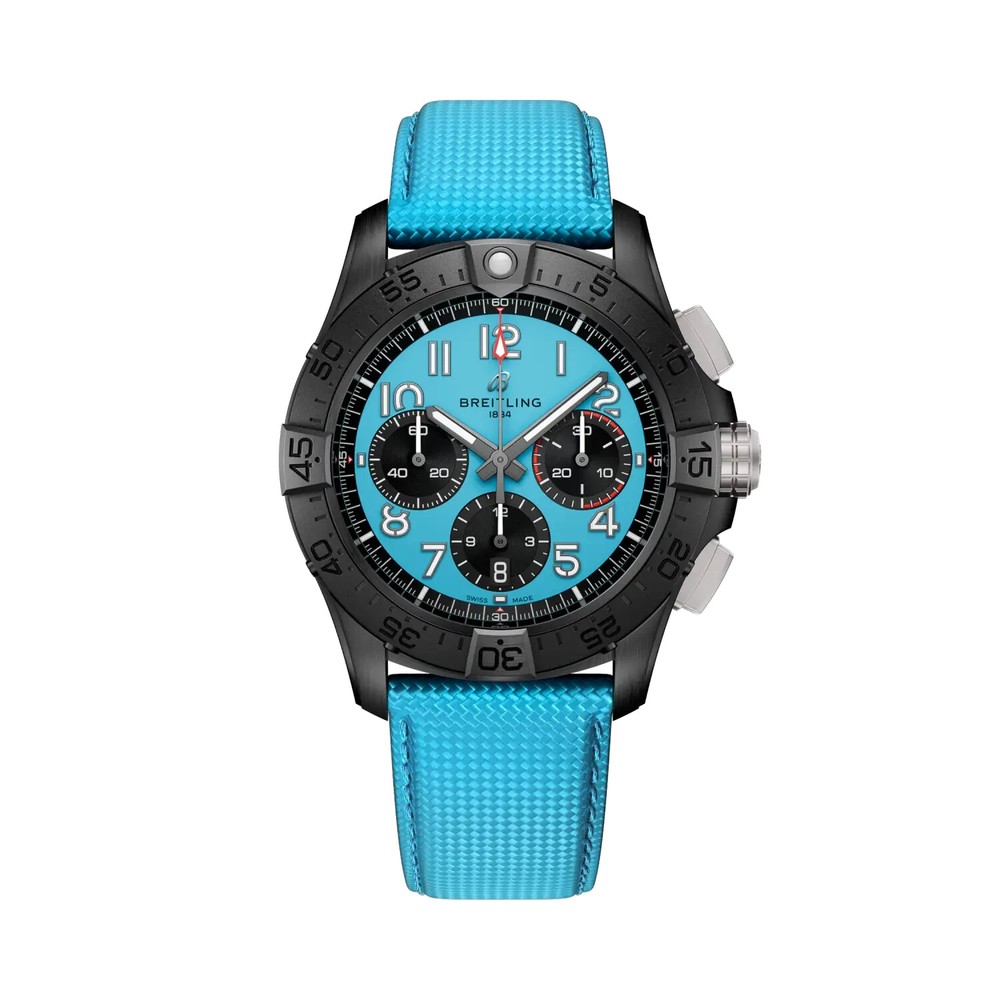 Breitling Avenger Bo1 Chronograph Night Mission 42mm Leather Strap Watch